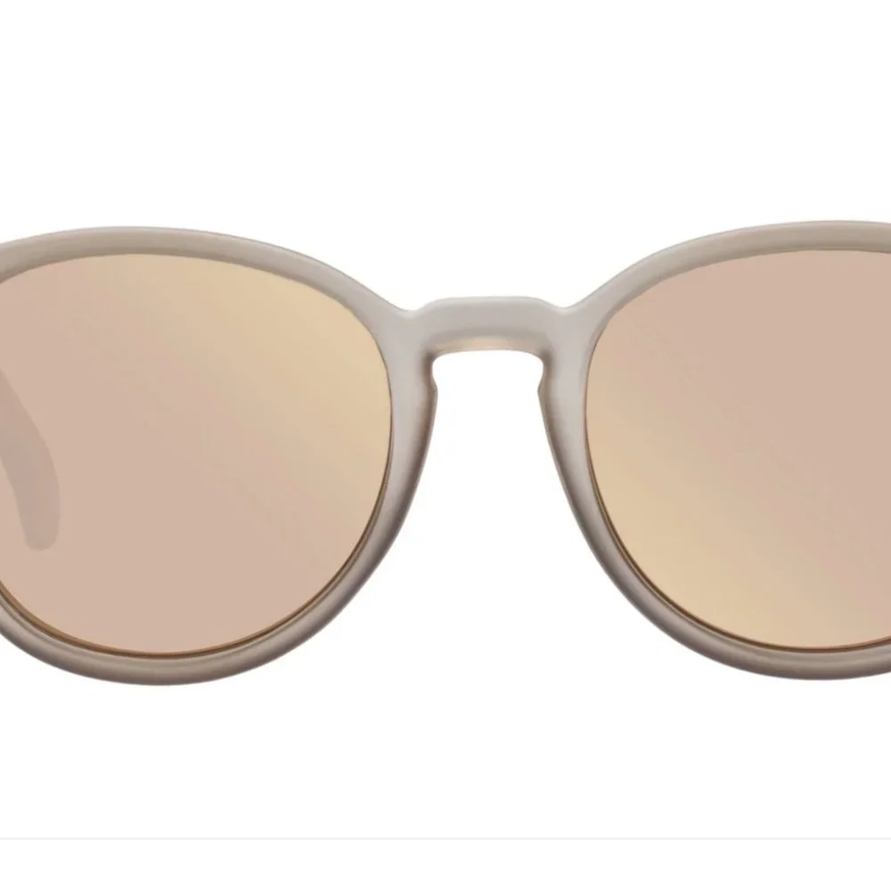 New Le Specs Bandwagon Matte Stone Sunglasses with Case Pouch